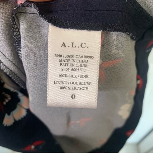 ALC floral silk Tordi shift dress‎ size 0 - Picture 8 of 9